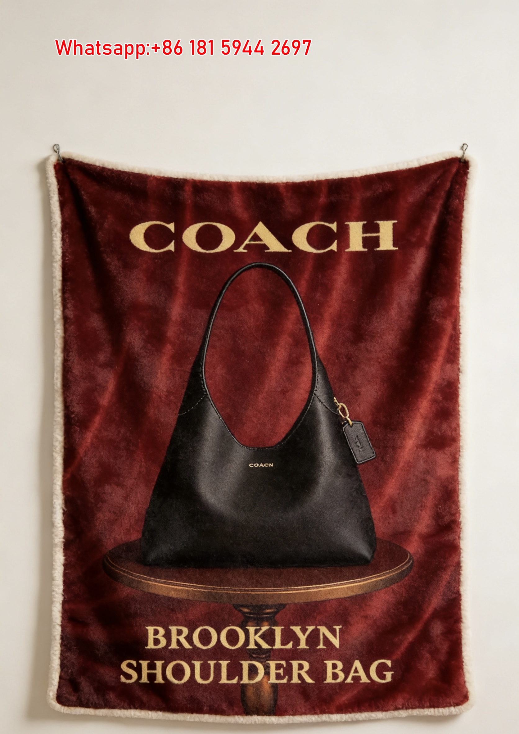 Coach Brooklyn Shoulder Bag Flannel Throw Blanket for Sofa C187